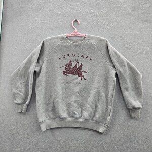 Crooks & Castles Men Sweatshirt L Gray Fleece Pegasus Burglary Streetwear Logo